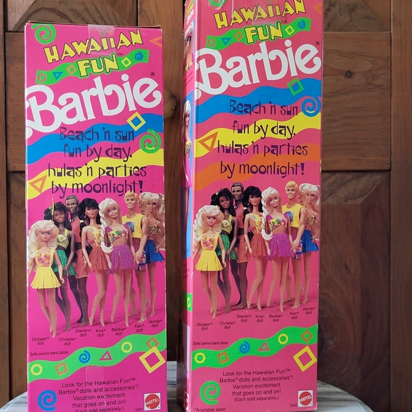 Barbie Hawaiian Fun Dolls with Pink and Yellow Outfits - Picture 5 of 9